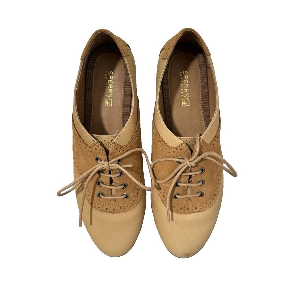 Sperry Top-Sider Taylor Women's Oxford Shoes Size 9.5 Tan Leather Suede Brogue